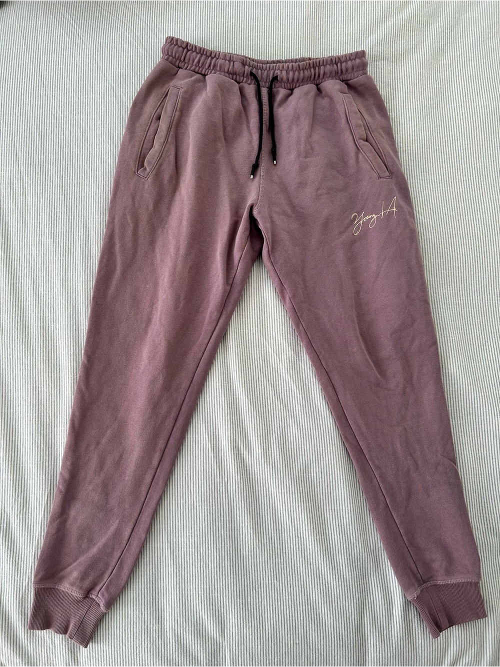 YoungLA Mauve Script Logo Jogger Sweatpants